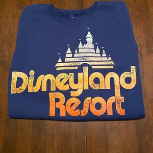 Disney Disneyland Resort Navy Blue and Orange Sweatshirt